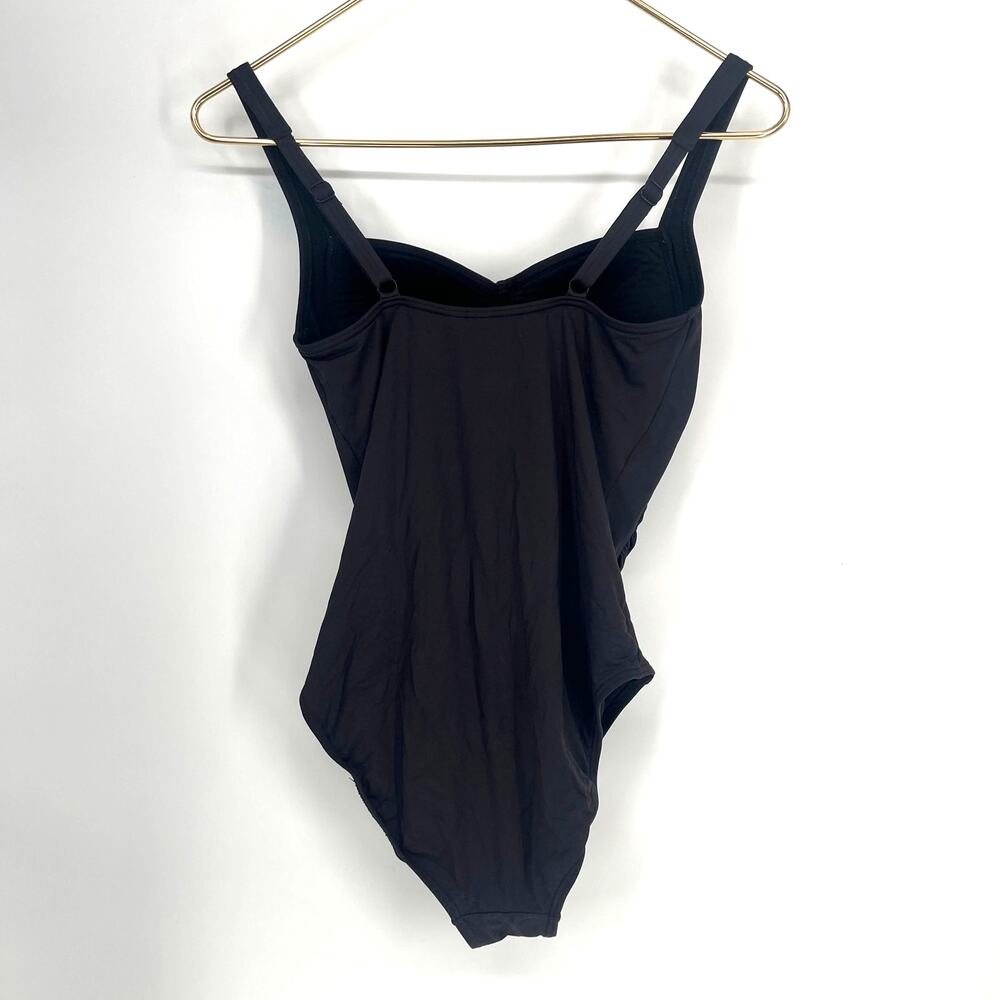 Bond-Eye Black Crinkle Ruched One Piece Swimsuit Size 8 AU/US 4 - Picture 2 of 12